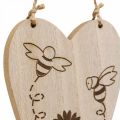 Appendiabiti decorativo in legno cuori decorativi fiori decorazione api 10x15cm 6 pezzi