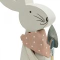 Floristik24 Coniglietto decorativo con pala, coniglietto, decorazione pasquale, coniglietto di legno, coniglietto pasquale