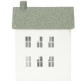 Casetta decorativa in metallo a forma di casa con finestre e camino, 22 cm | Floristik24.it