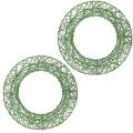 Floristik24 Ghirlanda decorativa in rete metallica verde per progetti fai da te, 19 cm, 2 pezzi