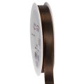 Floristik24 Nastro regalo in taffetà marrone per decorazioni festive, largo 15 mm, lungo 10 m.