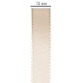 Nastro decorativo in raso, nastro in taffetà beige, 15 mm, 50 m | Floristik24.it