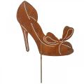 Floristik24 Scarpa da donna come spina, decorazione da giardino, scarpa da principessa con patina di fiocco H19,5 cm