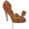 Floristik24 Scarpa da donna come spina, decorazione da giardino, scarpa da principessa con patina di fiocco H19,5 cm