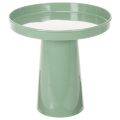 Floristik24 Piatto decorativo in metallo, verde, base rotonda, vassoio per composizioni floreali, 20 cm
