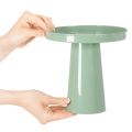 Piatto decorativo in metallo, verde, base rotonda, vassoio per composizioni floreali, 20 cm | Floristik24.it