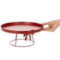 Vassoio decorativo su supporto con fiocco in metallo, 30 cm, set da 2 pezzi | Floristik24.it