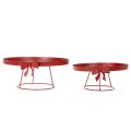 Vassoio decorativo su supporto con fiocco in metallo, 30 cm, set da 2 pezzi | Floristik24.it