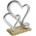 Floristik24 Porta tea light cuore decorazione metallo decorazione tavola legno 22cm