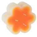 Floristik24 Candela a tre stoppini bianco arancione a forma di fiore Ø11,5cm H4cm