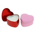 Floristik24 Candele profumate a forma di cuore rosa / rosso 7 cm x 3,5 cm 2 pezzi