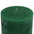 Candele tinta unita verde scuro 60x100mm 4 pz | Floristik24.it