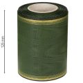 Elegante nastro a corona moiré verde scuro, 125 mm con bordo in perle dorate, nastro da lutto, decorazione per matrimonio, nastro a fiocco | Floristik24.it