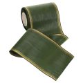 Elegante nastro a corona moiré verde scuro, 125 mm con bordo in perle dorate, nastro da lutto, decorazione per matrimonio, nastro a fiocco | Floristik24.it