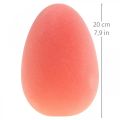 Uovo di Pasqua decorazione uovo arancione albicocca plastica floccata 20cm