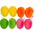 Floristik24 Uova di Pasqua colorate da appendere, uova floccate, Pasqua, decorazione primaverile 8 pezzi