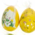 Floristik24 Bouquet di Pasqua decorativo uovo da appendere giallo, verde assortito H7cm 6 pezzi