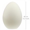 Floristik24 Uovo di Pasqua grande crema decorativo uovo floccato decorazione vetrina 40 cm