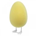 Floristik24 Uovo decorativo con gambe decorazione da tavola gialla Figura decorativa pasquale uovo H25cm