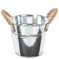 Floristik24 Secchio con manici in corda Ø14cm H12cm