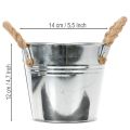 Secchio con manici in corda Ø14cm H12cm | Floristik24.it
