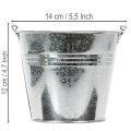 Secchio Ø14cm H12cm 6 pezzi. Zinco, lucido | Floristik24.it