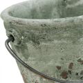 Floristik24 Secchio per piantare, vaso in ceramica, decorazione del secchio, ottica antica Ø11,5 cm H10,5 cm 3 pezzi