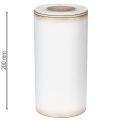 Elegante nastro a ghirlanda moiré, 200 mm bianco con bordo perlato oro e finitura speciale, 25 m - Perfetto per decorazioni e celebrazioni | Floristik24.it