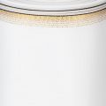 Elegante nastro a ghirlanda moiré, 200 mm bianco con bordo perlato oro e finitura speciale, 25 m - Perfetto per decorazioni e celebrazioni | Floristik24.it