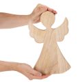 Angelo decorativo in legno chiaro naturale, decorazione natalizia, 30 cm | Floristik24.it