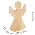 Angelo decorativo in legno chiaro naturale, decorazione natalizia, 30 cm | Floristik24.it