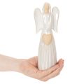 Statuetta di angelo con decorazione a cuore, color bianco crema, 23 cm | Floristik24.it