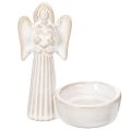 Floristik24 Decorazione a forma di angelo in ciotola con piccola figura e portacandele rotondo da 10 cm, 3 pezzi
