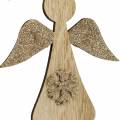 Floristik24 Appendino decorativo angelo in legno glitter 10cm 12 pezzi