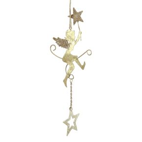 Floristik24 Ciondolo angelo stella Decorazione natalizia da appendere H28cm 3pz