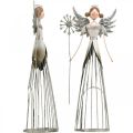 Floristik24 Figurina di angelo in metallo, lanterna natalizia H31.5cm