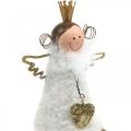 Floristik24 Figura di angelo seduto Decorazione natalizia legno metallo bianco H12cm