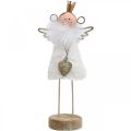 Floristik24 Figura di angelo Decorazione natalizia in legno metallo bianco dorato H20,5cm