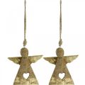 Floristik24 Figura deco angelo in legno di mango da appendere 13 × H13,5 cm 2 pezzi
