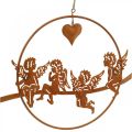 Floristik24 Angelo di Natale in un anello, decorazione dell&#39;avvento, anello decorativo per matrimonio, decorazione in metallo griglia in acciaio inossidabile Ø20cm 3 pezzi