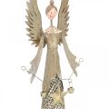 Floristik24 Figura di angelo decorativo con ghirlanda di Natale in metallo 13 × 8,5 cm H40 cm