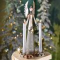 Floristik24 Figura di angelo decorativo con ghirlanda di Natale in metallo 13 × 8,5 cm H40 cm