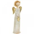 Floristik24 Figura decorativa angelo con cuore oro Angelo di Natale 11,5 × 7,5 × 37 cm