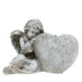 Floristik24 Angelo con cuore grigio 11,5 cm × 9 cm × 6,5 cm 2 pezzi