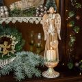 Floristik24 Figura di angelo con cuore, decorazione natalizia in metallo, decorazione angelo oro antico H38cm