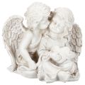 Floristik24 Decorazione angelo per bambini, coppia di angeli con scultura a forma di cuore, 24 cm
