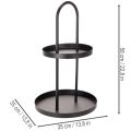 Vassoio decorativo rotondo a due livelli in metallo, 58 cm | Floristik24.it