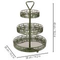 Alzata da portata a più livelli in metallo, verde, tre ripiani, decorazione a forma di abete, rotonda, 49 cm | Floristik24.it