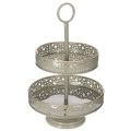 Floristik24 Vassoio da portata decorativo a più livelli con manico, motivo a stella, 49 cm