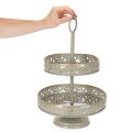 Vassoio da portata decorativo a più livelli con manico, motivo a stella, 49 cm | Floristik24.it